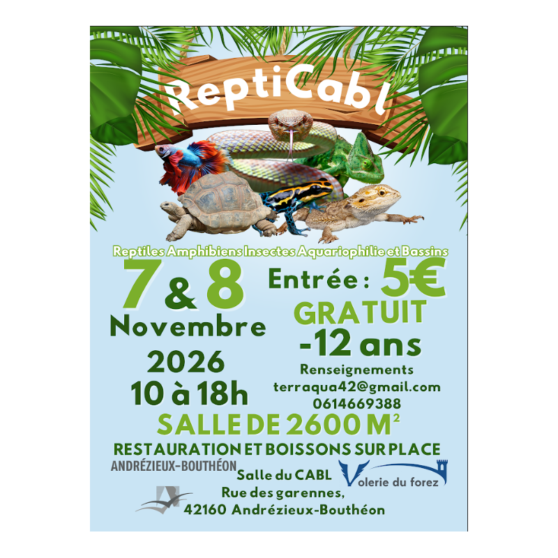 REPTICABL 7 Novembre (Présent uniquement le samedi)